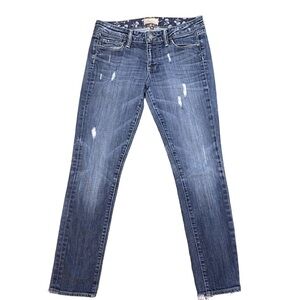 Paige Skyline Ankle Peg Slightly Distressed Blue Denim Jeans Size 27